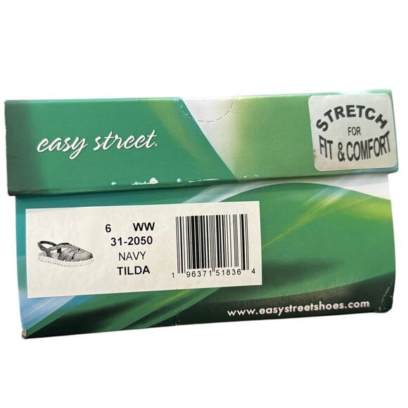 NWT Easy Street Tilda Comfort Fisherman Sandals Women’s 6 Navy Blue Slip On - Picture 6 of 6